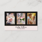 4 Fotos Black Gold Hochzeitsplaner Visitenkarte (Vorderseite)