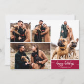 4 Fotos Collage Happy Holidays Moderne Weihnachten Einladung (Vorderseite)