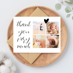 4 Fotos Collage Minimalistisch Baby Dusche Vielen Postkarte