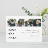 4 Fotos Collage moderne Typografie Hochzeit Save The Date (Stehend Vorderseite)