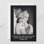 4 Fotos Collage Vertikal - Geburtsankündigung Ankündigung (Rückseite)