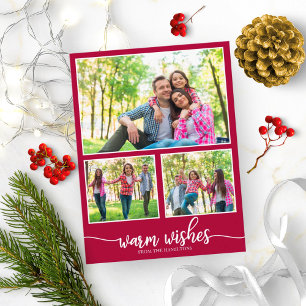 4 Fotos Collage Warme Wünsche Moderne Weihnachten Postkarte