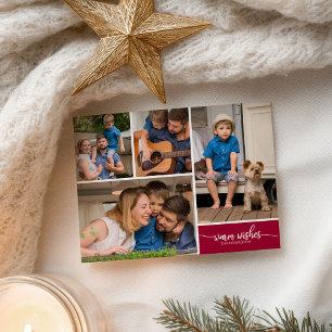 4 Fotos Collage Warmes wünscht Einfache Weihnachte Postkarte