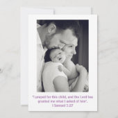 4 Fotos Collage White/Pink - Geburtsankündigung Ankündigung (Rückseite)