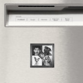 4 Fotos der Familie Collage Black Chalkboard Monog Magnet (In Situ (Geschirrspüler))