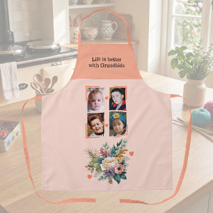 4 Fotos Enkelkinder floral pfirsich Schürze