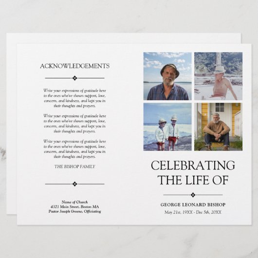 4 Fotos Feierlichkeiten zum lebenslangen Bestattun (Vorne/Hinten)