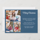 4 Fotos Frohe Weihnachtsblauer Weihnachtskarte Feiertagskarte (Rückseite)