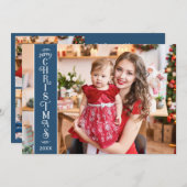 4 Fotos Frohe Weihnachtsblauer Weihnachtskarte Feiertagskarte (Vorne/Hinten)