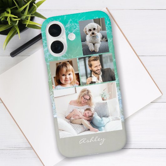 4 Fotos für Familien oder Freunde, Name des Skript Case-Mate iPhone Hülle
