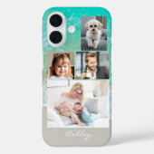 4 Fotos für Familien oder Freunde, Name des Skript Case-Mate iPhone Hülle (Rückseite)