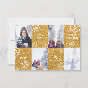 4 Fotos Gold Glitzer Hintergrund 3x5Christmas Card Einladung