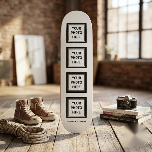 4 Fotos hochladen und Text hinzufügen – Einfaches  Skateboard