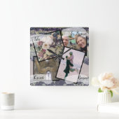 4 Fotos HoneyMoon Steampunk Quadratische Wanduhr (Zuhause)