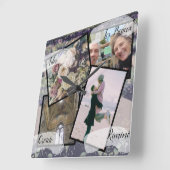 4 Fotos HoneyMoon Steampunk Quadratische Wanduhr (Winkel)