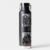 4 Fotos individuell anpassbar | Black Water Flasch Trinkflasche (Vorne)