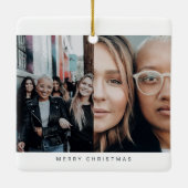 4 Fotos Minimalistische Schneefallschule Keramikornament (Rückseite)