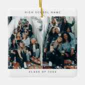 4 Fotos Minimalistische Schneefallschule Keramikornament (Vorderseite)