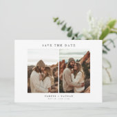 4 Fotos Moderne Boho-Hochzeit QR-Code Save The Date (Stehend Vorderseite)