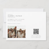 4 Fotos Moderner Boho Hochzeitsstichtag QR Code Save The Date (Rückseite)