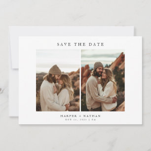 4 Fotos Moderner Boho Hochzeitsstichtag QR Code Save The Date