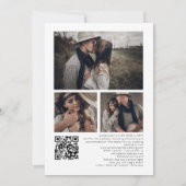 4 Fotos Overlay QR Code Bohemisch Hochzeit Einladung (Rückseite)
