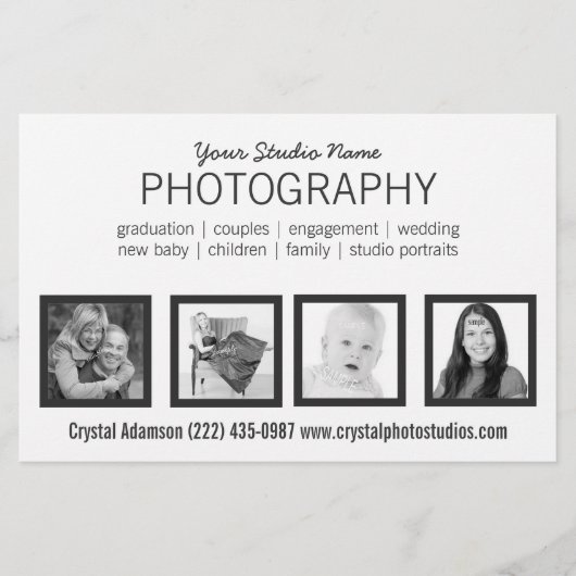 4 Fotos Pro Fotograf oder jeder andere Beruf Flyer (Vorne)