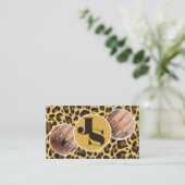 4 Fotos QR-Code Vorlage Leopard Print Rockabilly Visitenkarte (Stehend Vorderseite)
