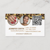 4 Fotos QR-Code Vorlage Leopard Print Rockabilly Visitenkarte (Rückseite)