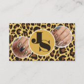 4 Fotos QR-Code Vorlage Leopard Print Rockabilly Visitenkarte (Vorderseite)