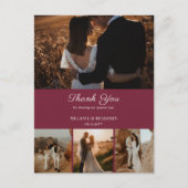 4 Fotos Rosa Romantische Flora Danke Postcard Postkarte (Vorderseite)