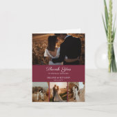 4 Fotos Rose Rosa Romantische Blume Danke Karte (Vorderseite)