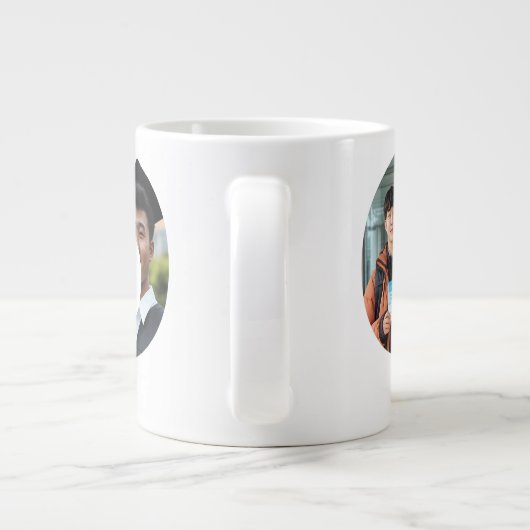 4 Fotos sammeln GRAD-benutzerdefinierte Fotos Jumbo-Tasse (Rückseite)