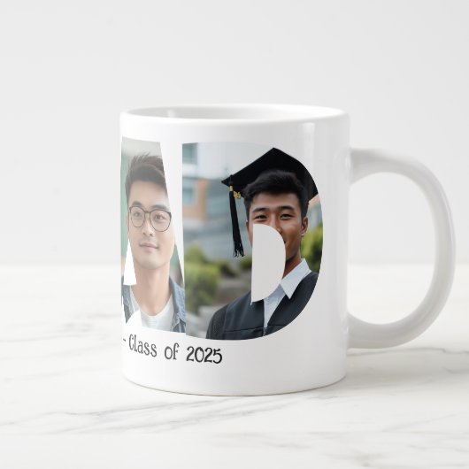 4 Fotos sammeln GRAD-benutzerdefinierte Fotos Jumbo-Tasse (Rechts)