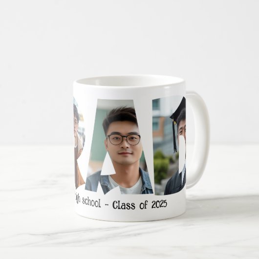 4 Fotos sammeln GRAD-benutzerdefinierte Fotos Kaffeetasse (VorderseiteRechts)