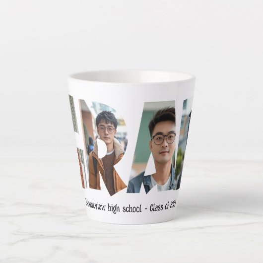 4 Fotos sammeln GRAD-benutzerdefinierte Fotos Milchtasse (Vorderseite)