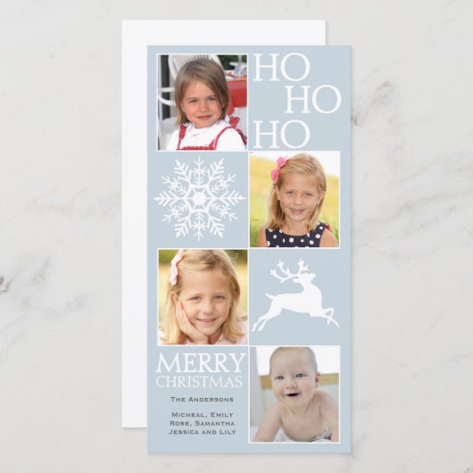 4 Fotos Schneeflocken Rentierfest Weihnachten (Vorne/Hinten)