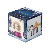 4 Fotos Schneeszene Blue Night Sky Frohe Weihnacht Würfel (Rückseite Schrägansicht)