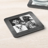 4 Fotos Schwarz-weiß Chalkboard Monogramm Getränkeuntersetzer (Linke Seite)