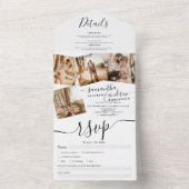 4 Fotos Schwarz-weiße Hochzeit All In One Einladung (Innen Boden)