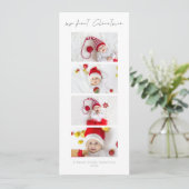4 Fotos Strippen Baby Erste Weihnachtskarte Save The Date (Stehend Vorderseite)