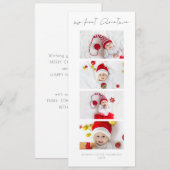4 Fotos Strippen Baby Erste Weihnachtskarte Save The Date (Vorne/Hinten)