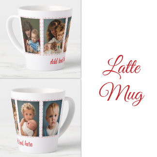 4 Fotos Text hinzufügen weiß rot Milchtasse