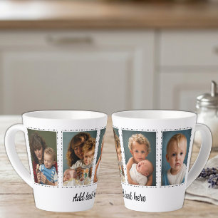 4 Fotos Text hinzufügen weiß schwarz Milchtasse