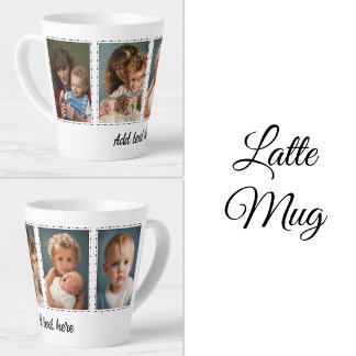 4 Fotos Text hinzufügen weiß schwarz Milchtasse