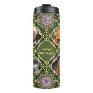 4 Fotos + Text Olivenöl und Lavendel Azulejos  Thermosbecher