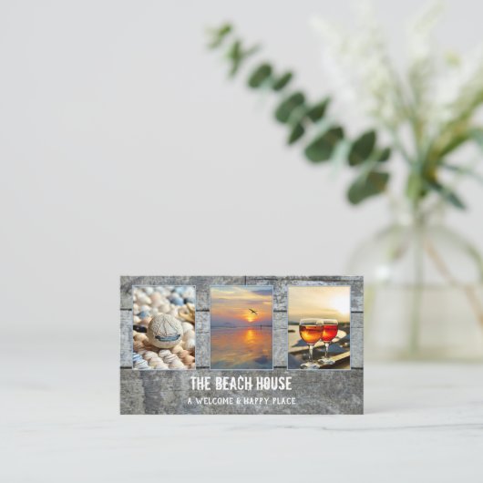 4 Fotos Vermietung von Wood Beach Portfolio Visitenkarte (Stehend Vorderseite)