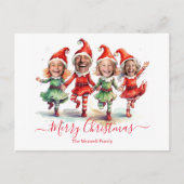4 Fotos Weihnachtselfen Feiertagspostkarte (Vorderseite)