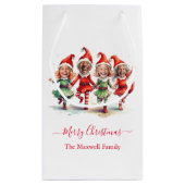 4 Fotos Weihnachtselfen Kleine Geschenktüte (Rückseite)