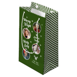 4 Fotos Weiße Weihnachtsschmuck Grün Kleine Geschenktüte